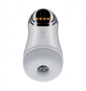 MizzZee - Shadow Warrior-X Retractable Vibrating Voice Masturbator Cup (Chargeable - White)